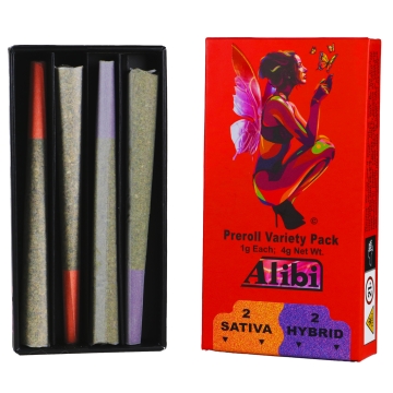 Alibi - Sativa/Hybrid - Dream Star/Cherry Diesel 4 x 1 Gram Whole Flower Preroll Pack