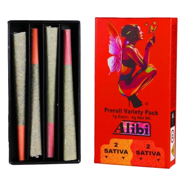 Alibi - Sativa/Sativa - Dream Star/Nilla Wafers 4 x 1 Gram Whole Flower Preroll Pack