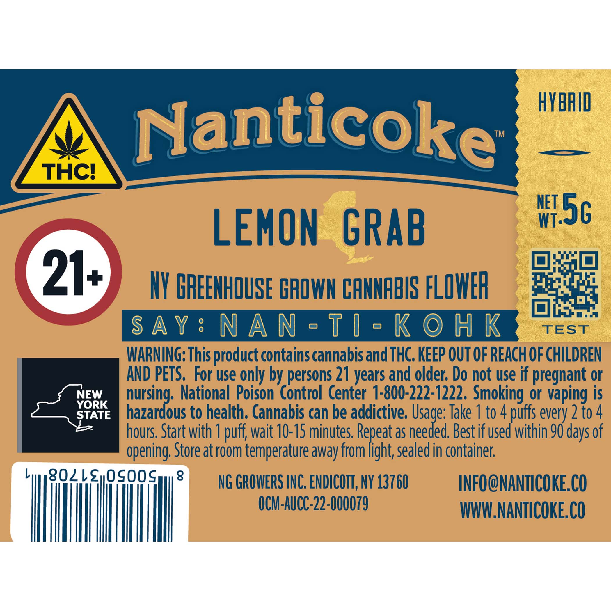 Lemon Grab Pre-Roll Joints label