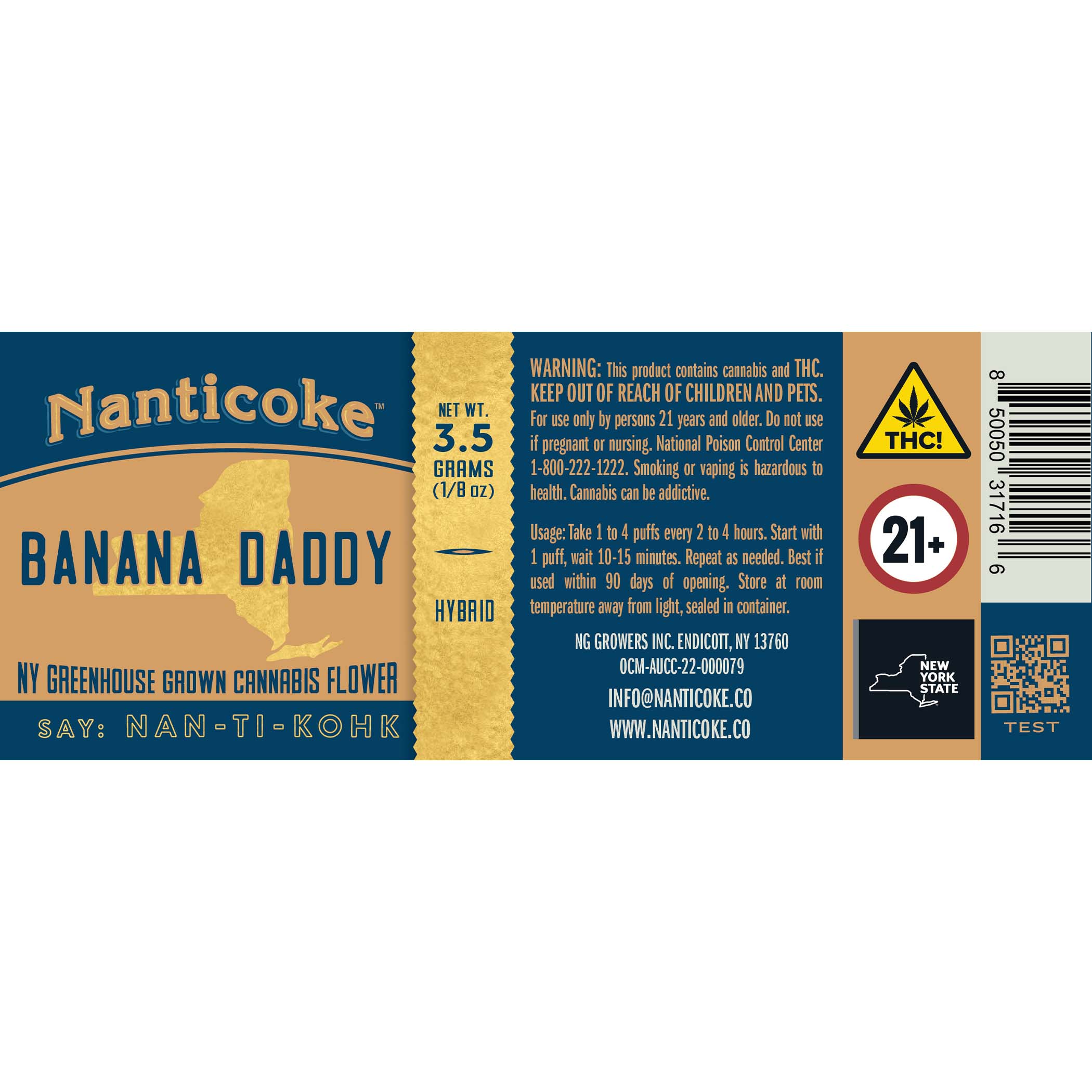 Banana Daddy Flower Label